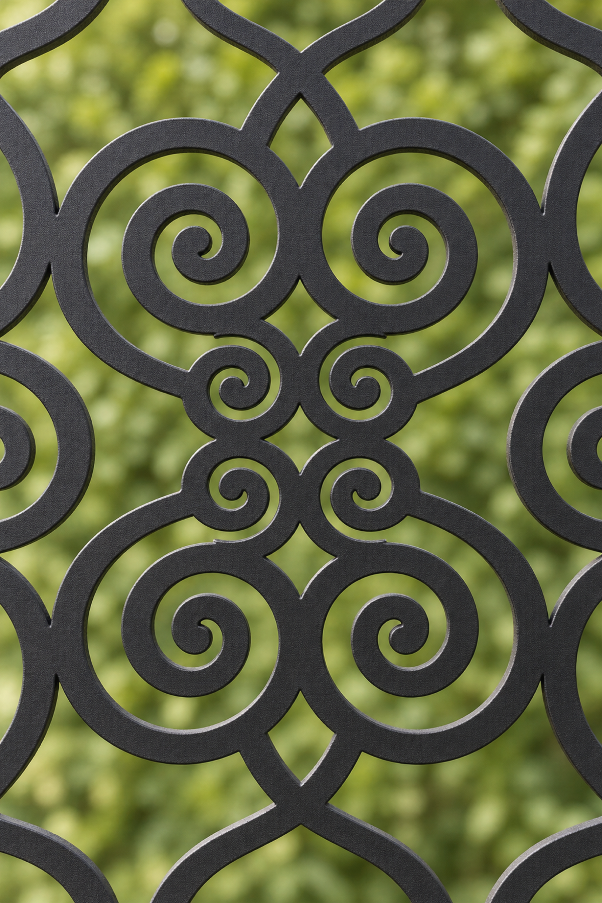 Design 379 Central Cloud Medallion Laser Cut Metal Privacy Screen Panel close-up detail view