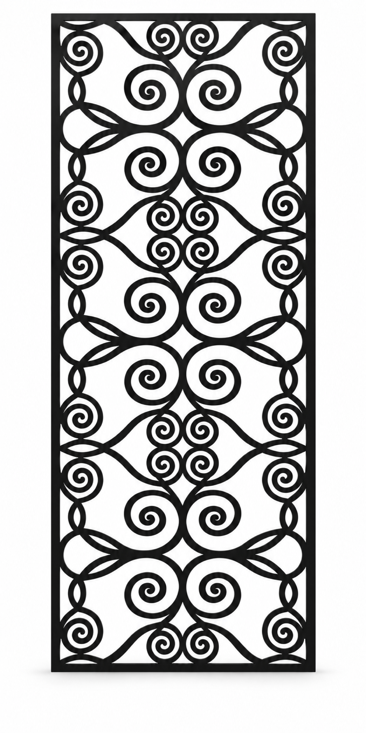Design 382 Oval Cloud Chain Laser Cut Metal Privacy Screen Panel front main view