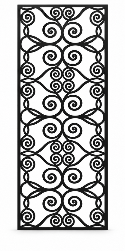Design 382 Oval Cloud Chain Laser Cut Metal Privacy Screen Panel front main view