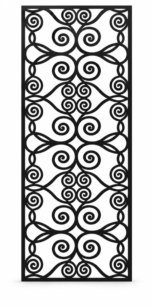 Design 382 Oval Cloud Chain Laser Cut Metal Privacy Screen Panel front main view