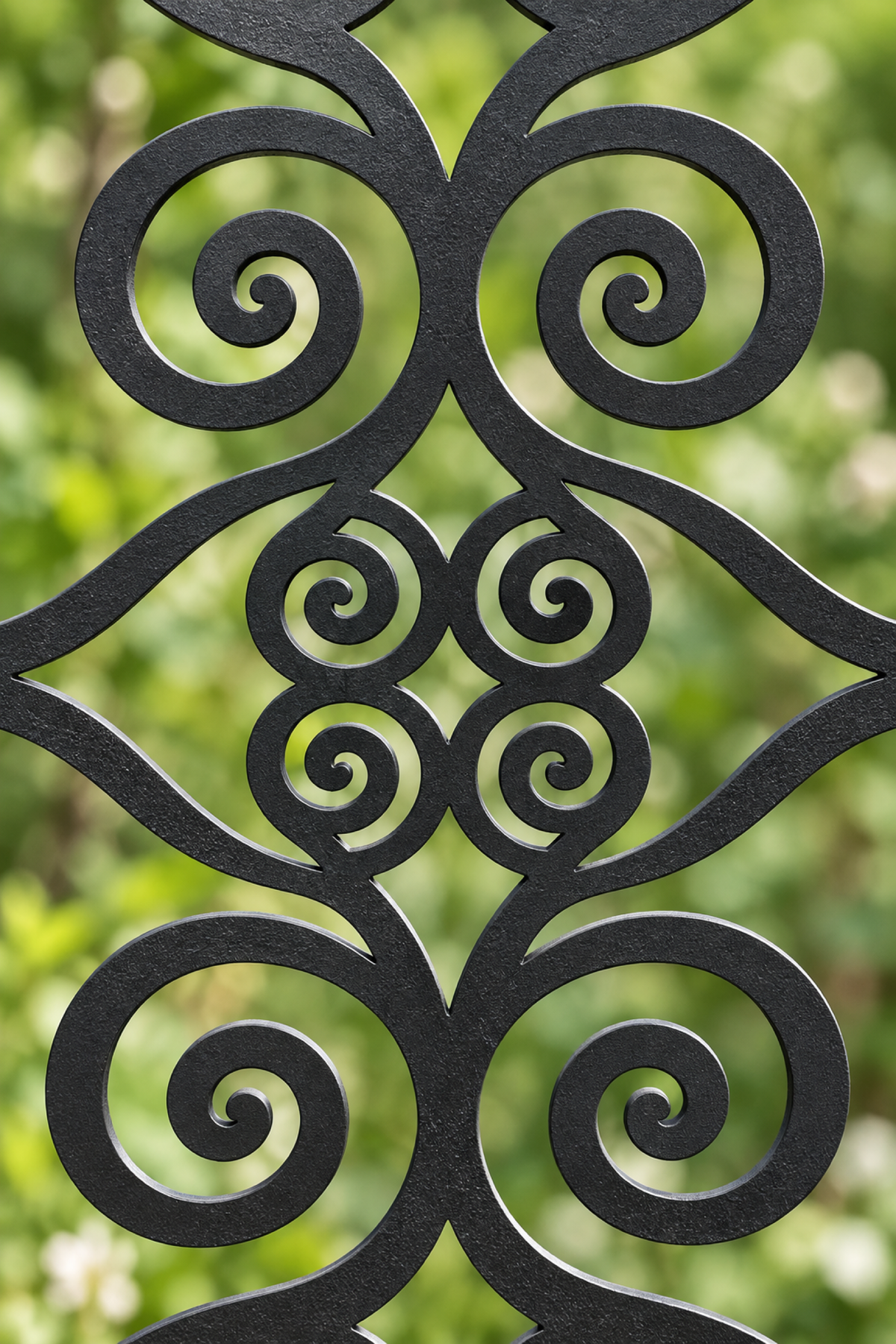 Design 382 Oval Cloud Chain Laser Cut Metal Privacy Screen Panel close-up detail view