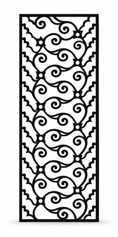 Design 383 Scalloped Cloud Vine Laser Cut Metal Privacy Screen Panel front main view