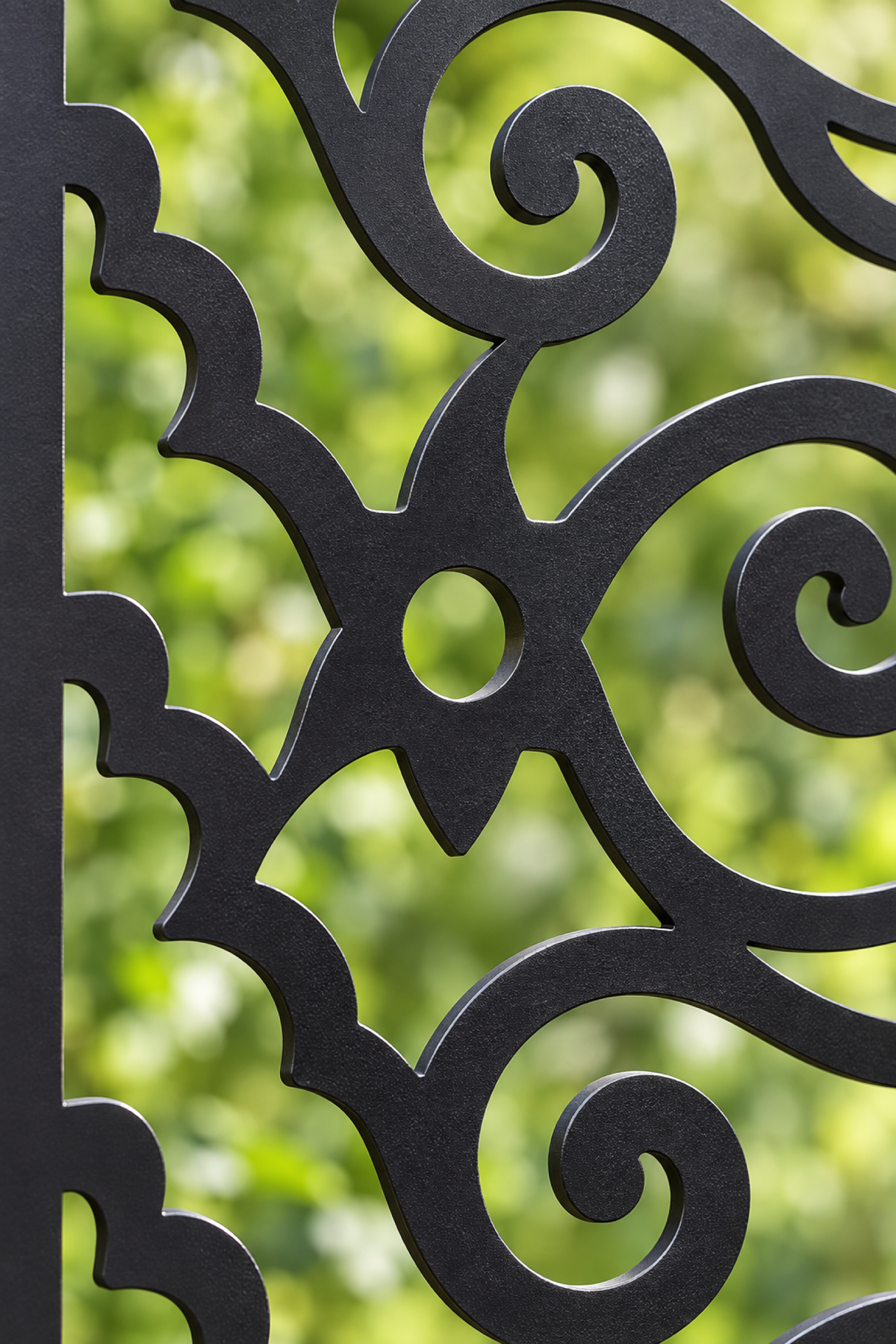 Design 383 Scalloped Cloud Vine Laser Cut Metal Privacy Screen Panel close-up detail view