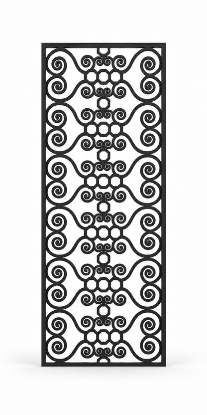 Design 387 Beaded Cloud Column Laser Cut Metal Privacy Screen Panel front main view