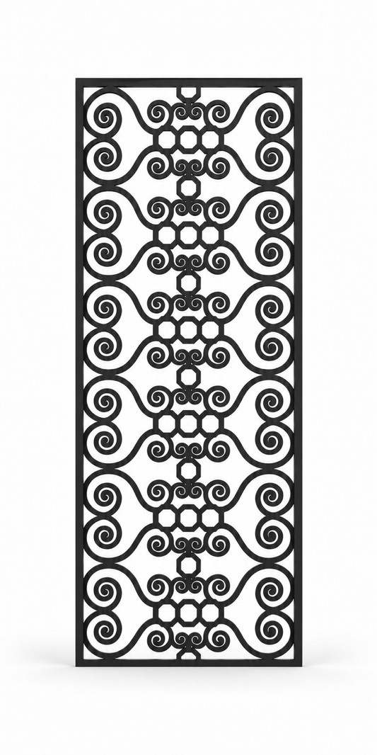 Design 387 Beaded Cloud Column Laser Cut Metal Privacy Screen Panel front main view