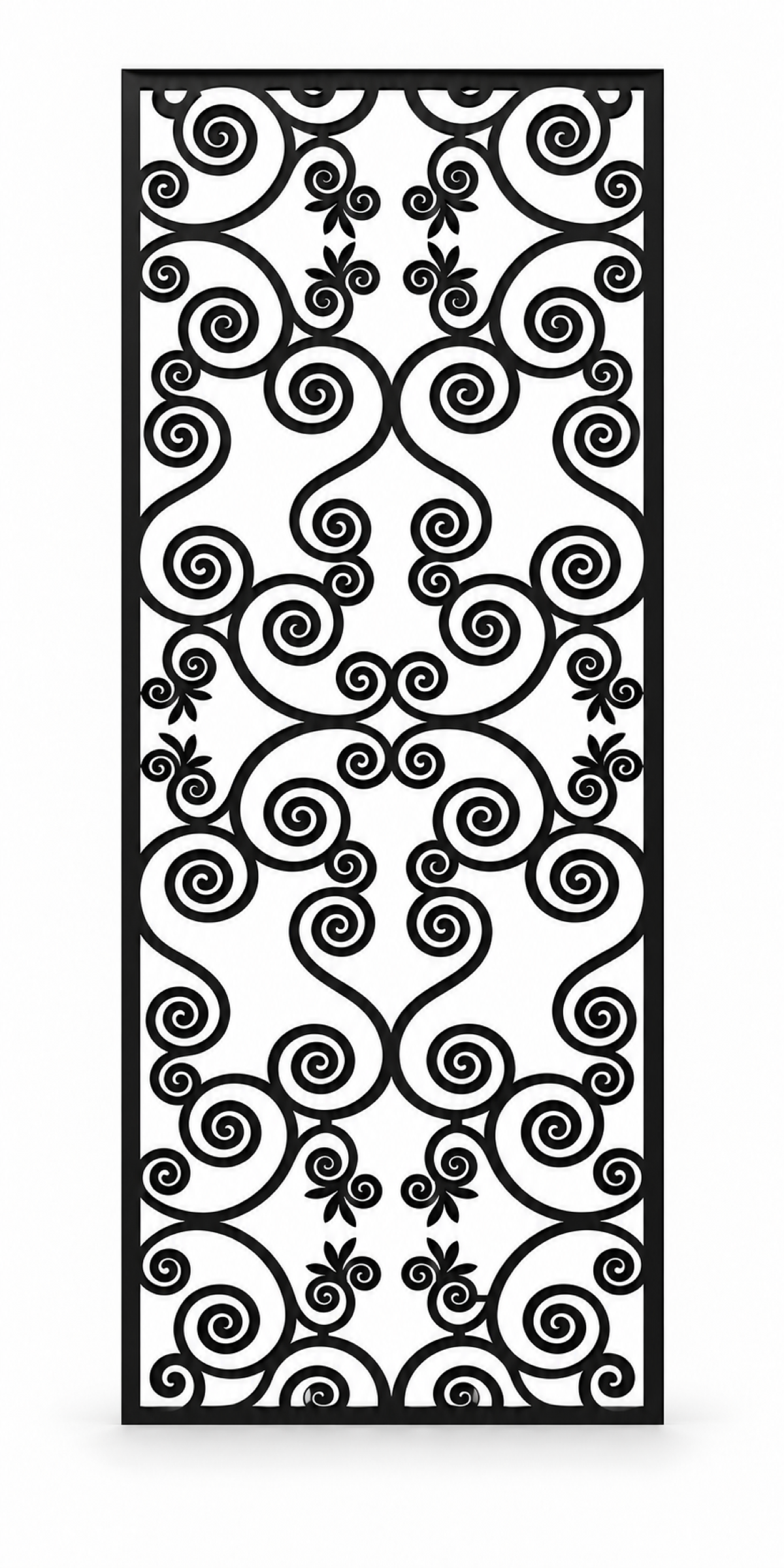 Design 388 Butterfly Spiral Scroll Laser Cut Metal Privacy Screen Panel front main view