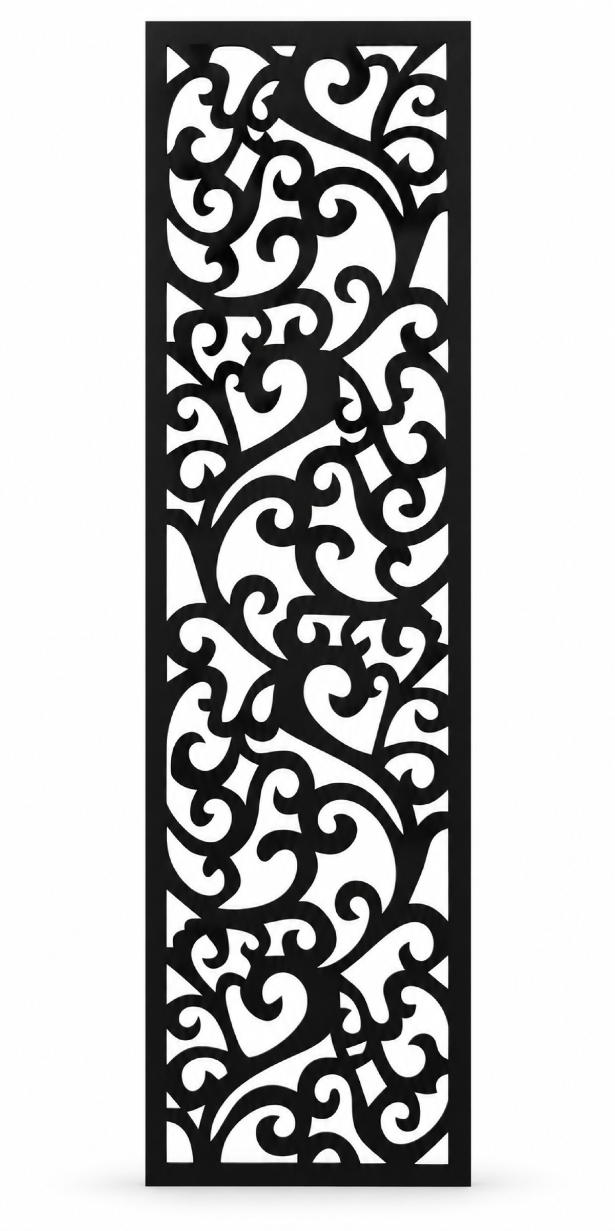 Design 389 Dense Leaf Scroll Laser Cut Metal Privacy Screen Panel front main view