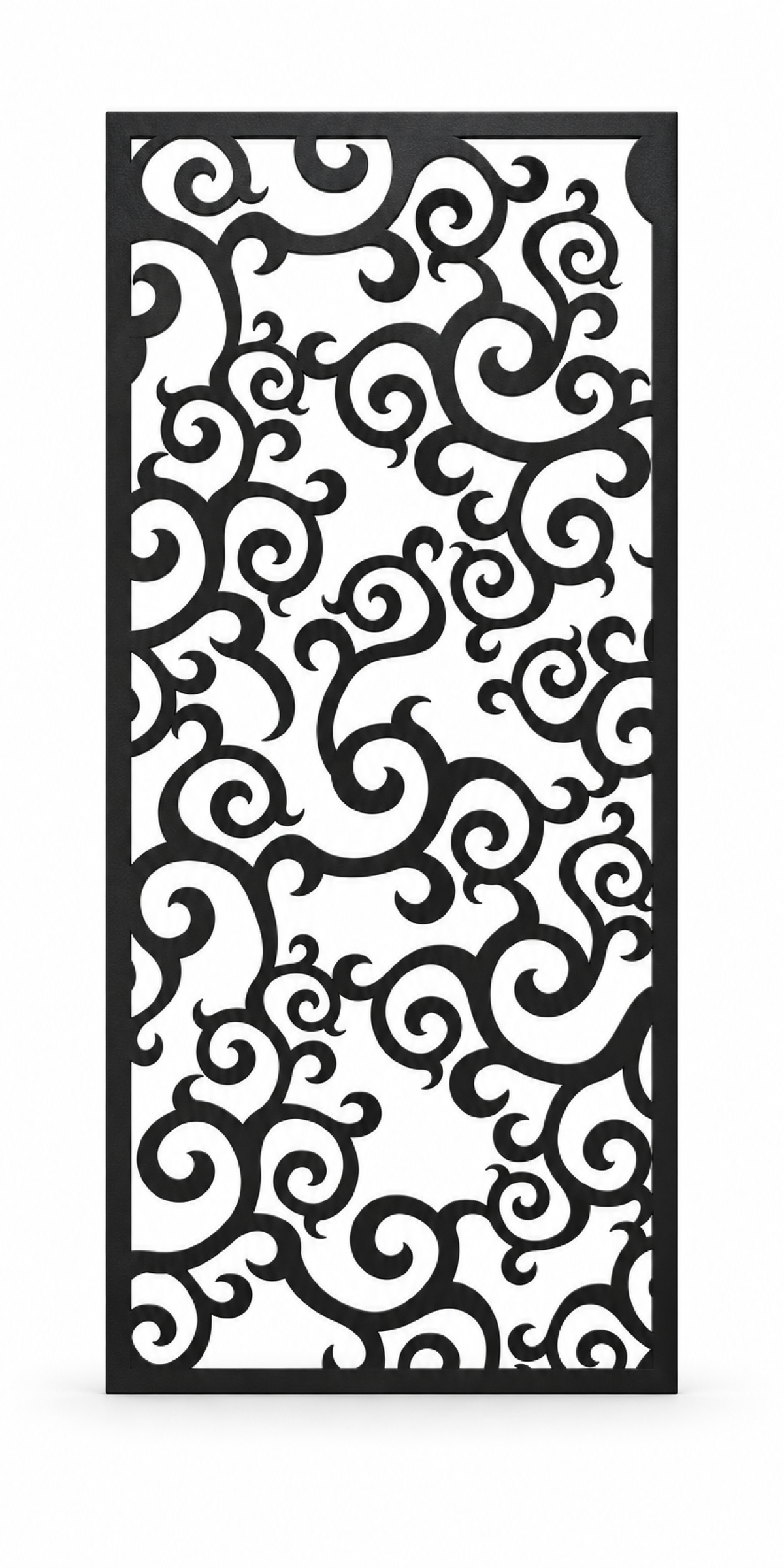 Design 390 Rolling Vine Cloud Laser Cut Metal Privacy Screen Panel front main view
