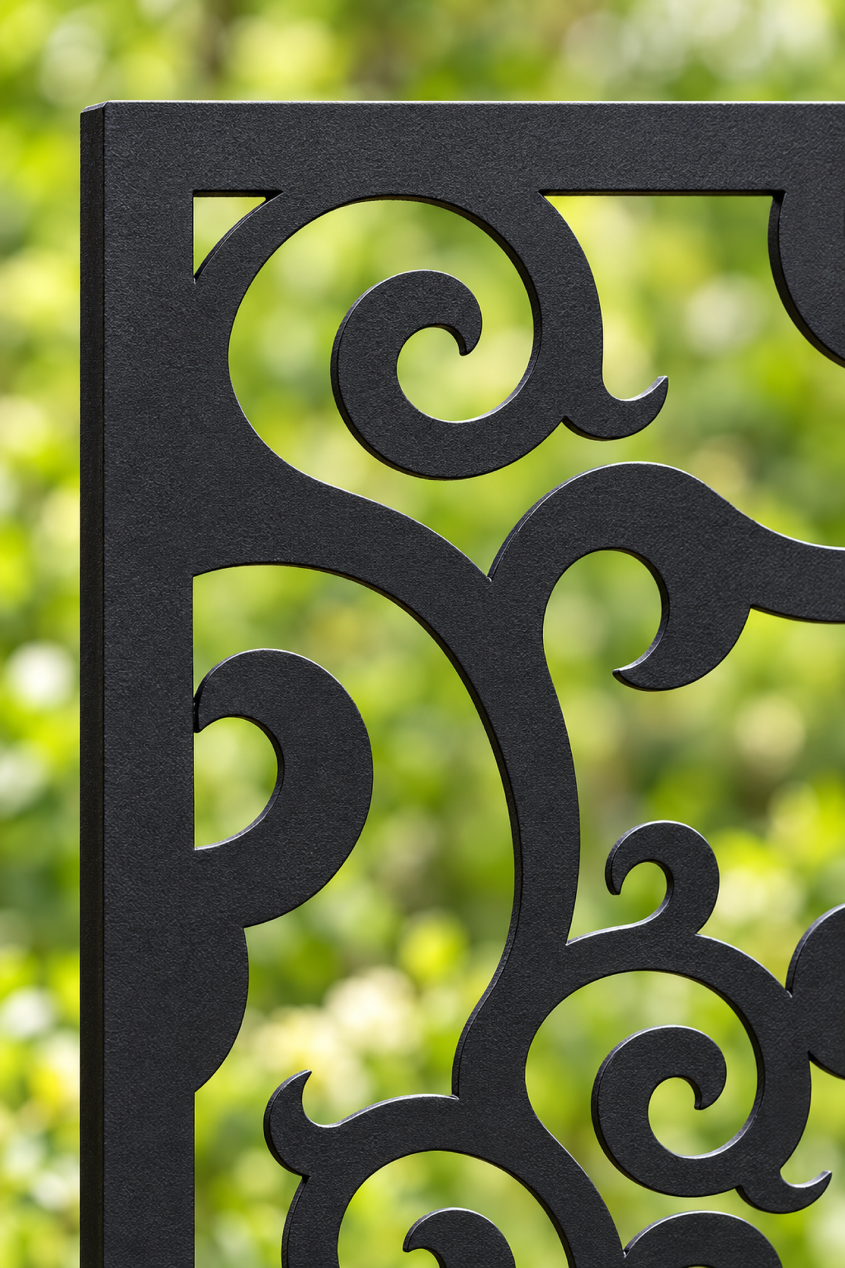 Design 390 Rolling Vine Cloud Laser Cut Metal Privacy Screen Panel close-up detail view