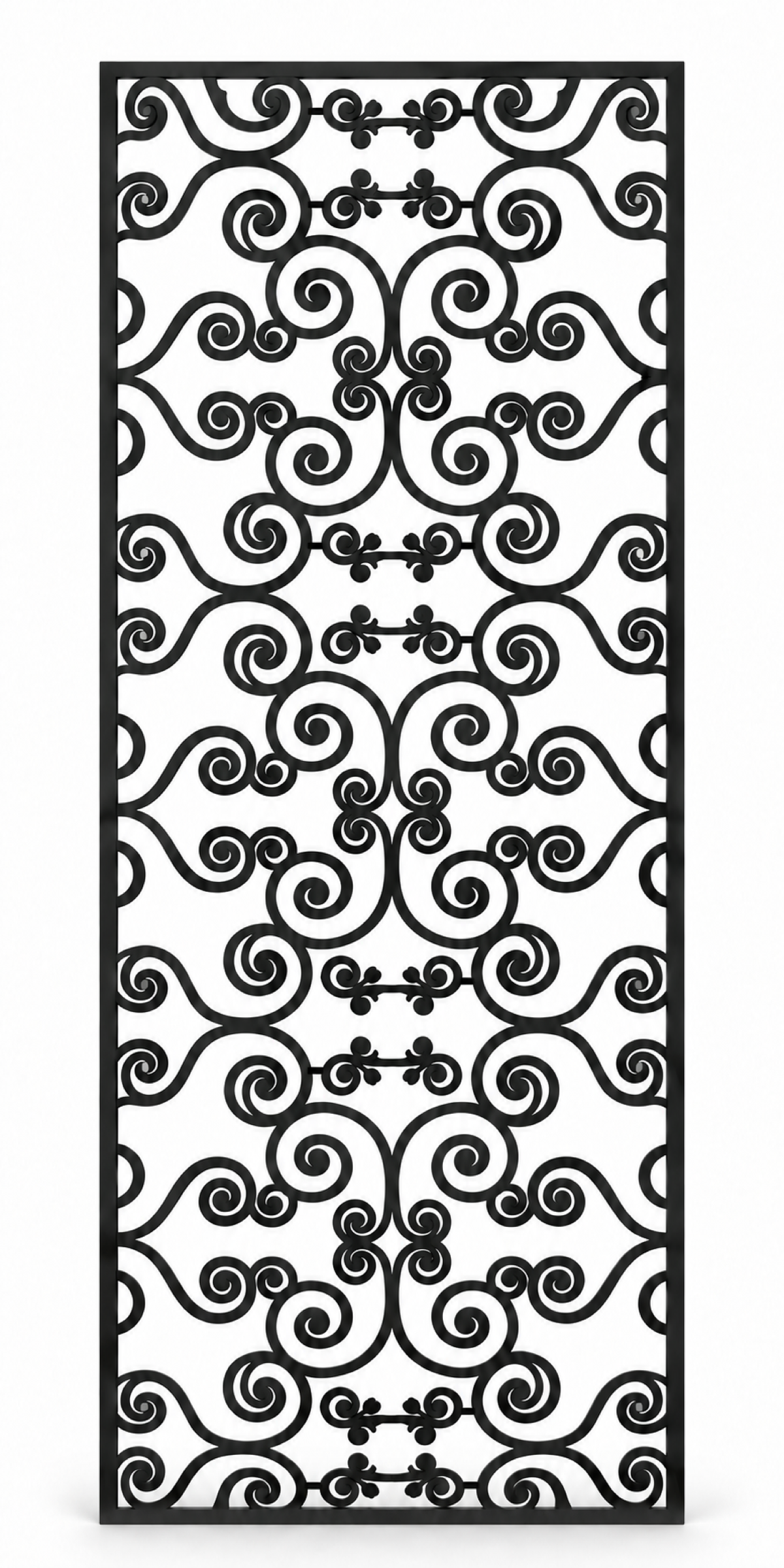 Design 393 Joined Spiral Rows Laser Cut Metal Privacy Screen Panel front main view