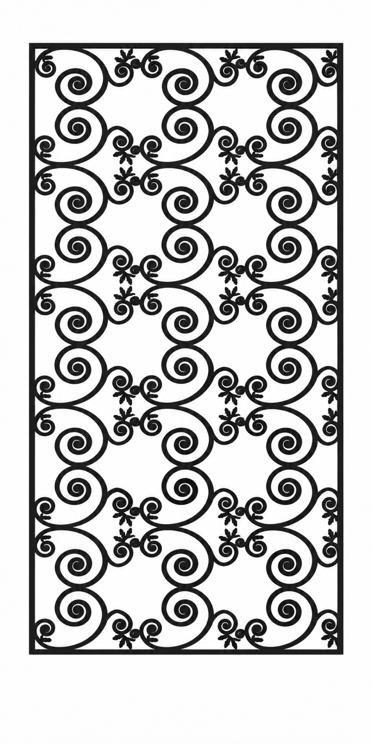 Design 395 Butterfly Scroll Rows Laser Cut Metal Privacy Screen Panel front main view
