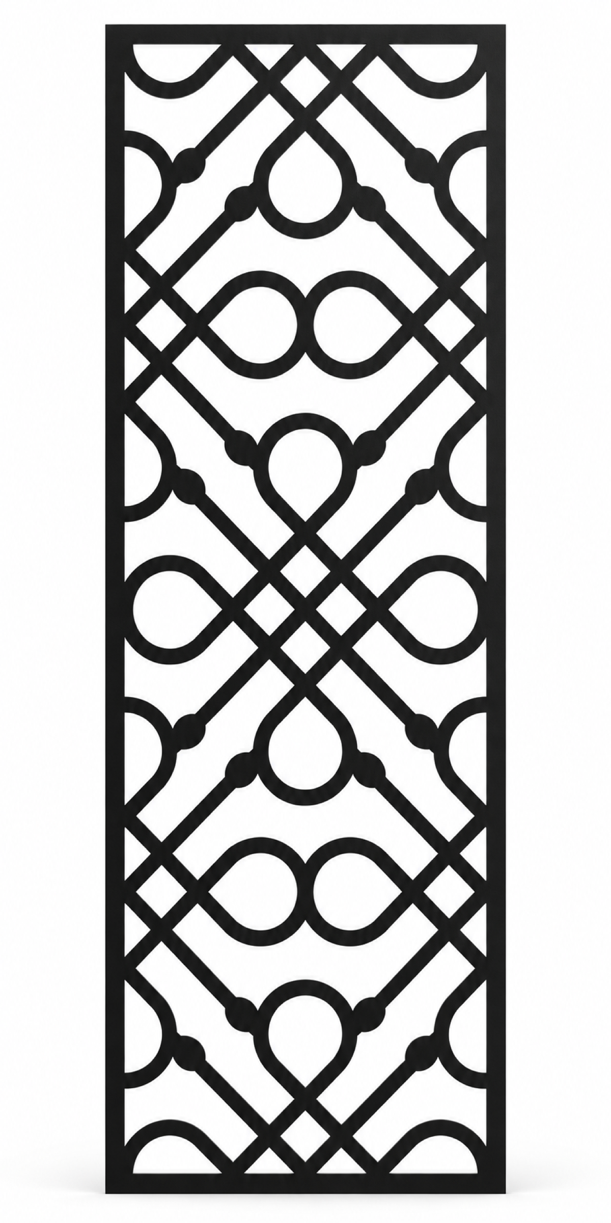 Design 396 Diamond Circle Lattice Laser Cut Metal Privacy Screen Panel front main view