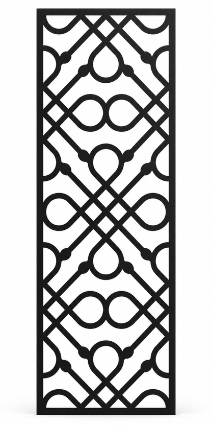 Design 396 Diamond Circle Lattice Laser Cut Metal Privacy Screen Panel front main view