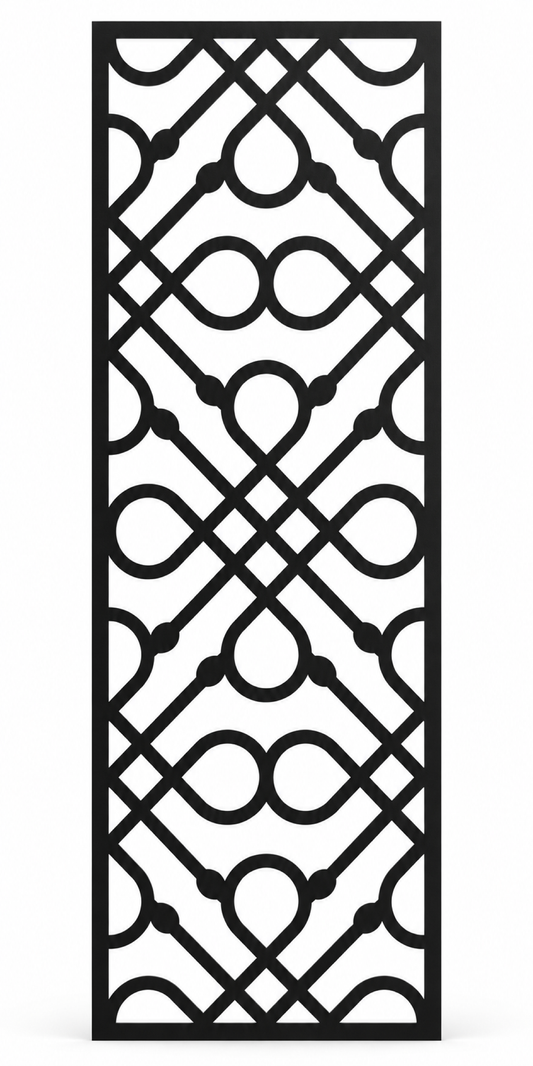 Design 396 Diamond Circle Lattice Laser Cut Metal Privacy Screen Panel front main view