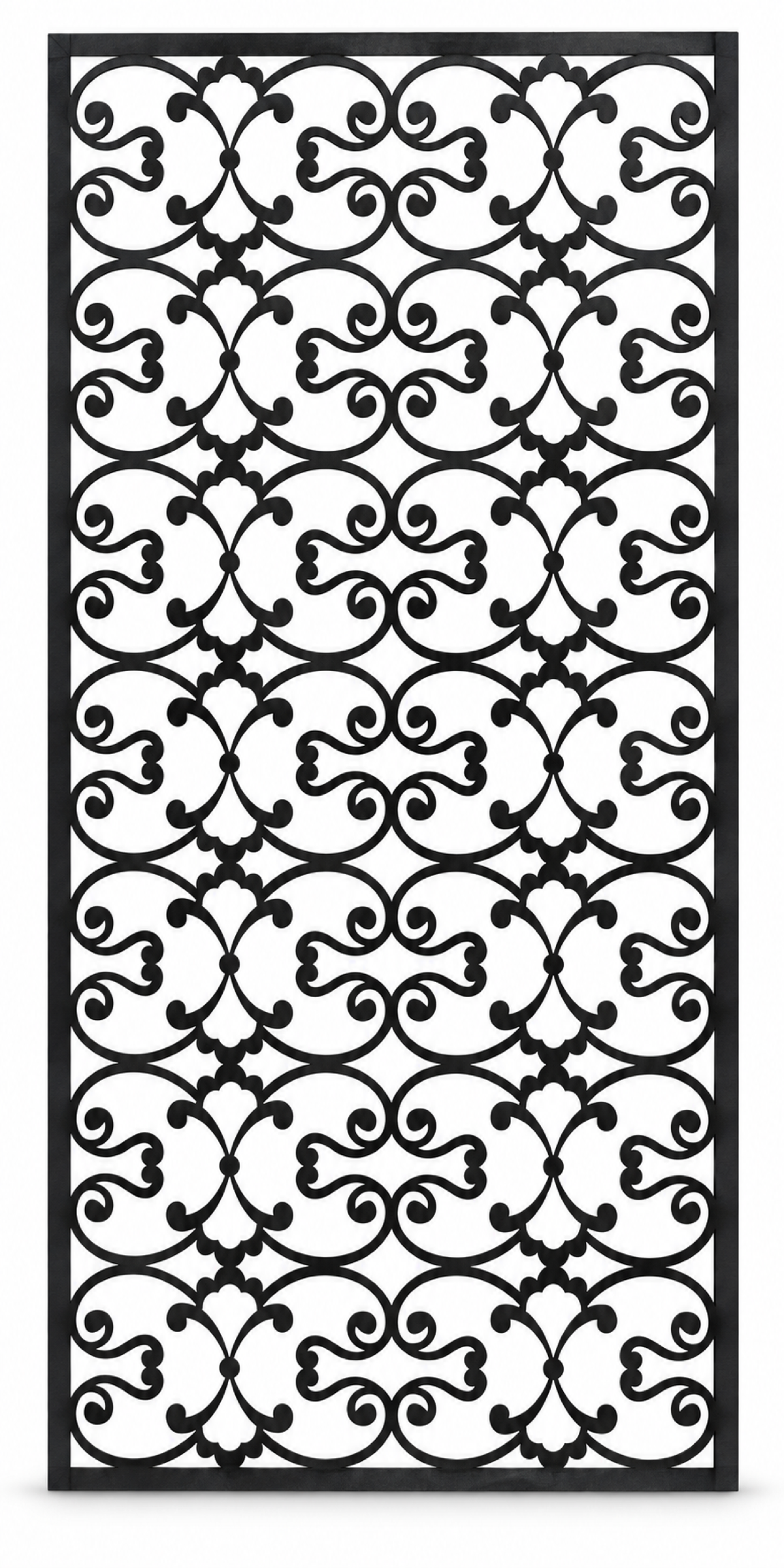 Design 399 Fine Curl Trellis Laser Cut Metal Privacy Screen Panel front main view