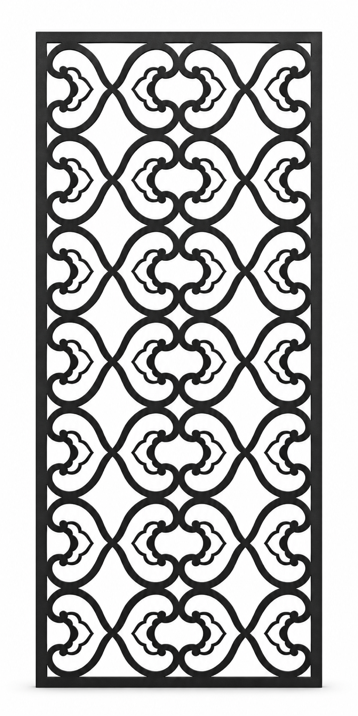 Design 400 Quatrefoil Ribbon Lattice Laser Cut Metal Privacy Screen Panel front main view