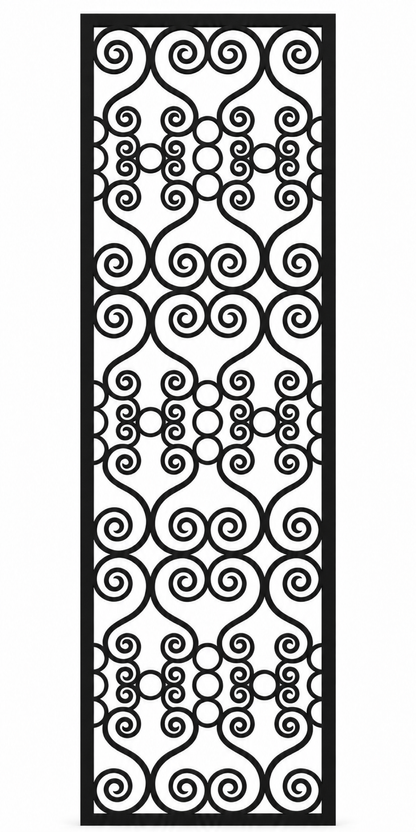 Design 401 Crowned Cloud Column Laser Cut Metal Privacy Screen Panel front main view