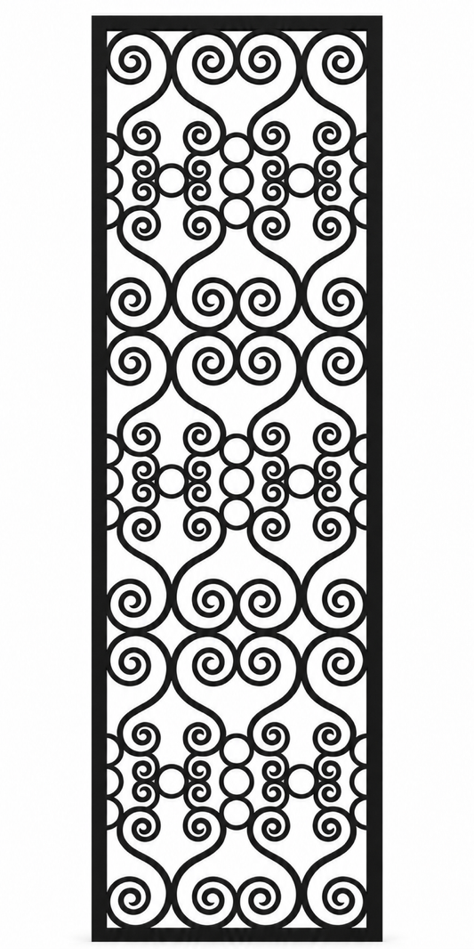 Design 401 Crowned Cloud Column Laser Cut Metal Privacy Screen Panel front main view