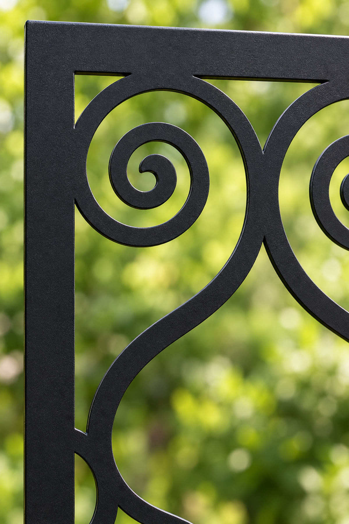 Design 401 Crowned Cloud Column Laser Cut Metal Privacy Screen Panel close-up detail view