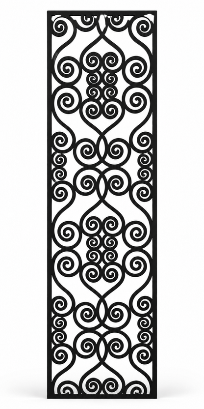Design 402 Teardrop Cloud Medallions Laser Cut Metal Privacy Screen Panel front main view