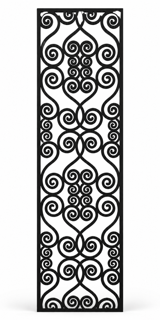 Design 402 Teardrop Cloud Medallions Laser Cut Metal Privacy Screen Panel front main view