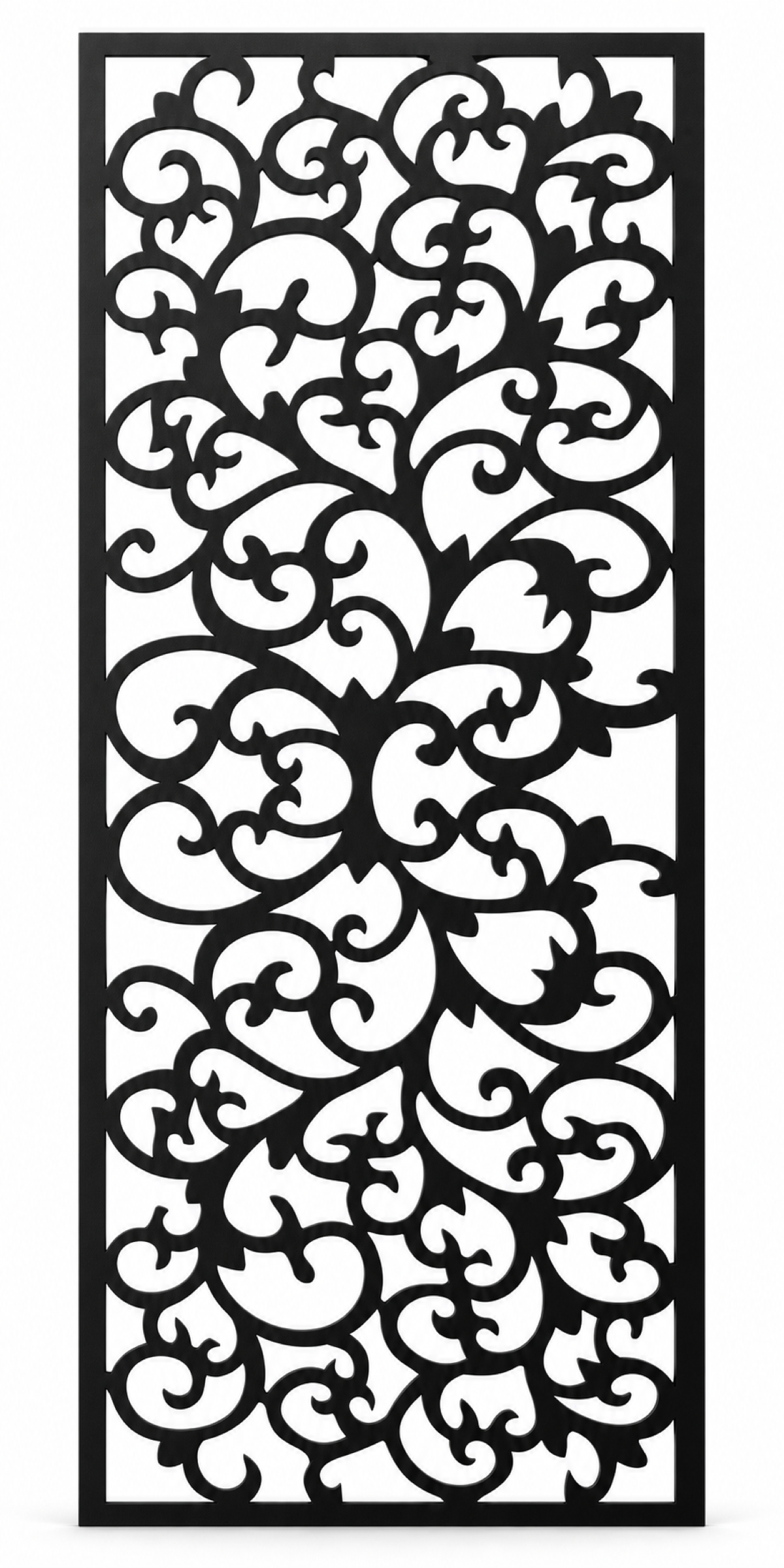 Design 403 Dense Botanical Scroll Laser Cut Metal Privacy Screen Panel front main view