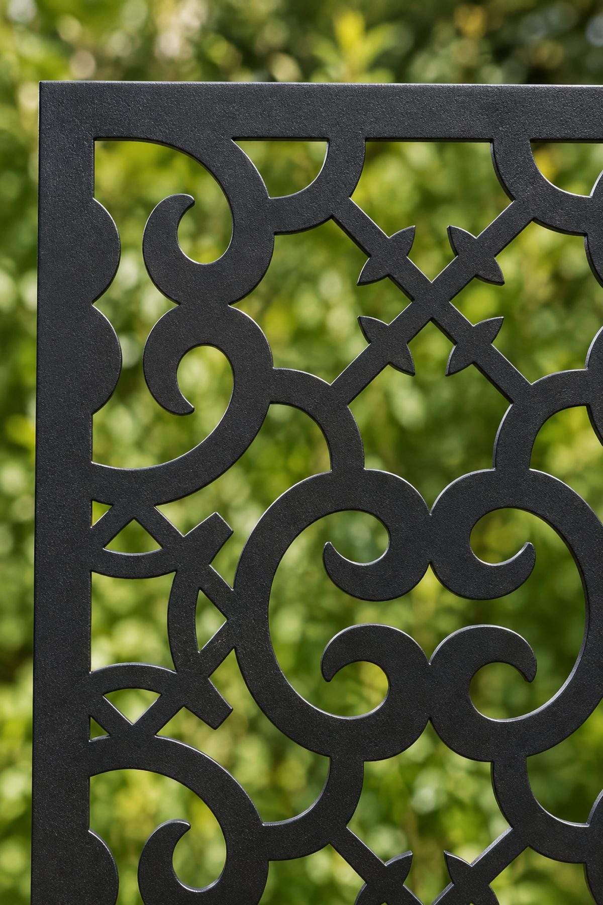 Design 413 Cloud Trellis Grid Laser Cut Metal Privacy Screen Panel close-up detail view