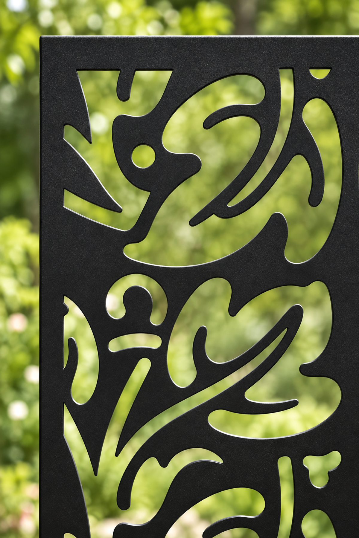 Design 414 Maple Leaf Repeat Laser Cut Metal Privacy Screen Panel close-up detail view