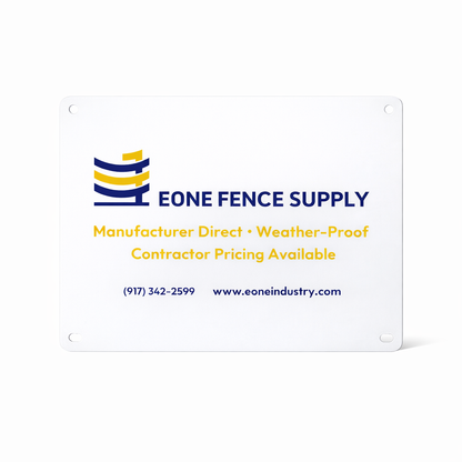 weatherproof fence safety warning sign for chain link fence rental and construction sites