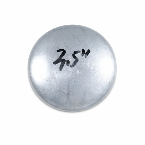 3-1/2 inch flat round pre-galvanized steel fence post cap top view