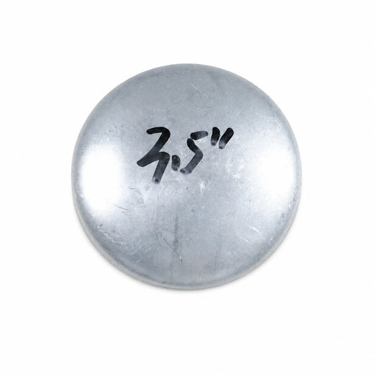 3-1/2 inch flat round pre-galvanized steel fence post cap top view