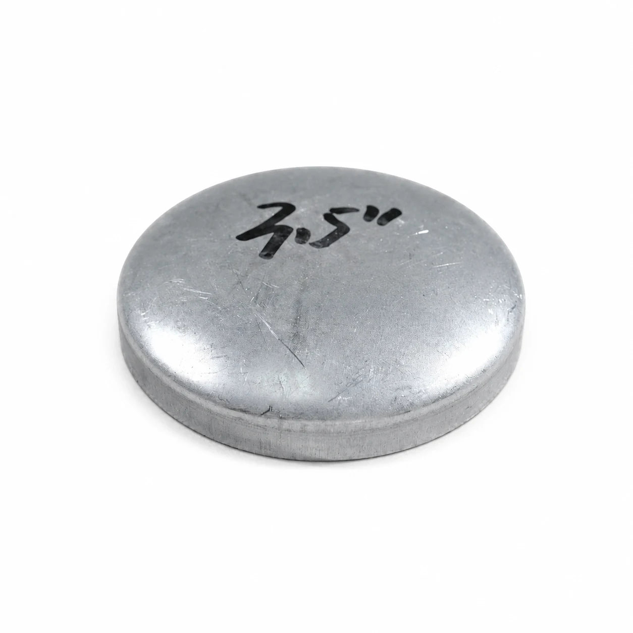 3-1/2 inch flat round pre-galvanized steel fence post cap side profile