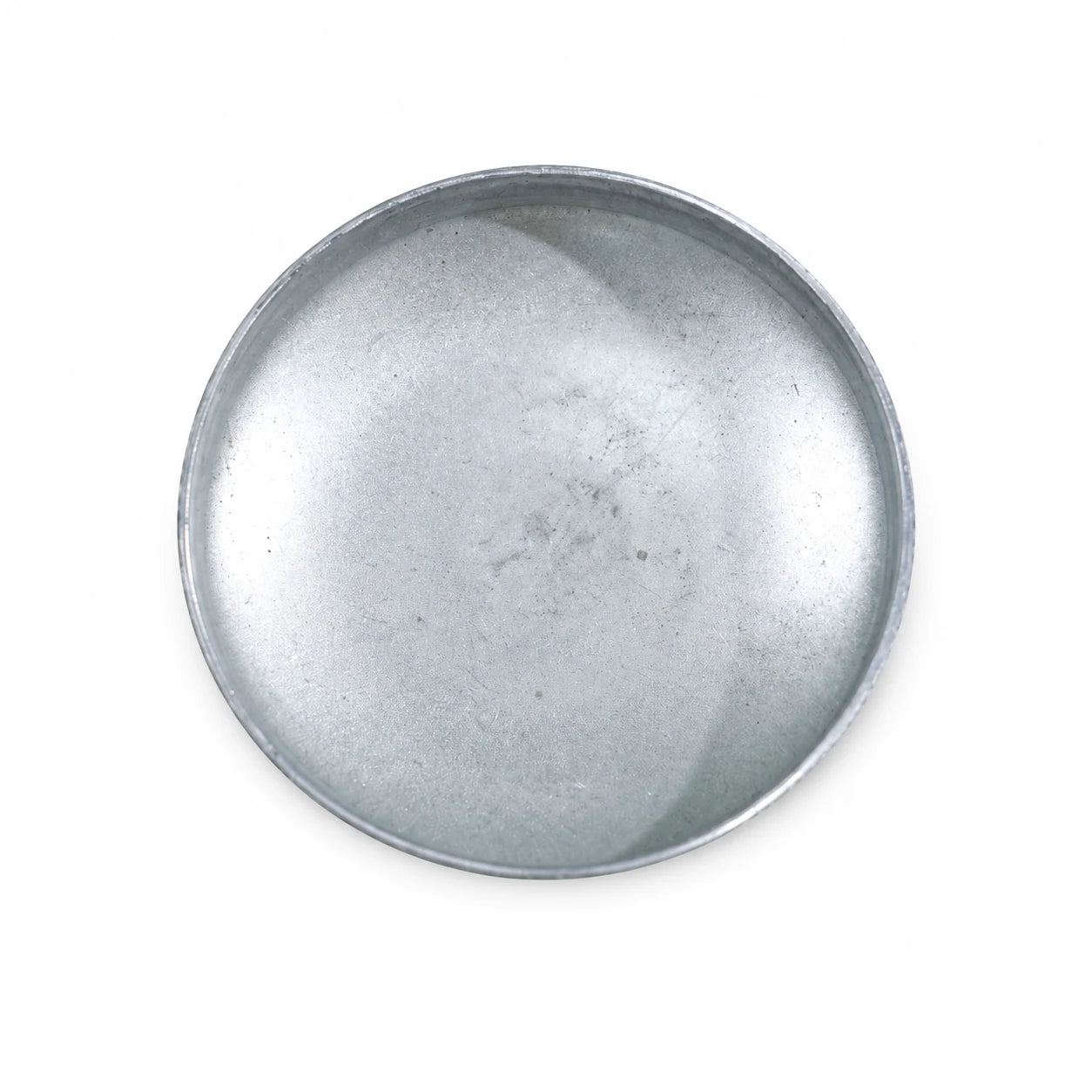 3 inch flat round pre-galvanized steel fence post cap underside fit view
