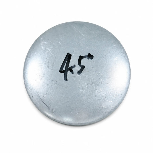 4-1/2 inch flat round pre-galvanized steel fence post cap top view