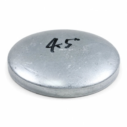 4-1/2 inch flat round pre-galvanized steel fence post cap side profile