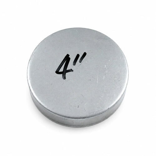 4 inch flat round pre-galvanized steel fence post cap top view
