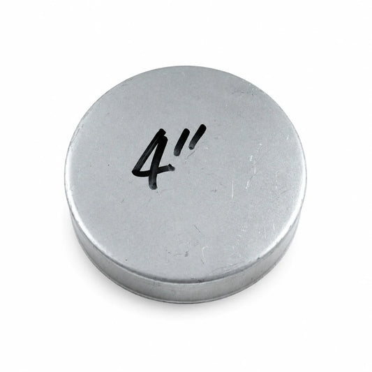 4 inch flat round pre-galvanized steel fence post cap top view