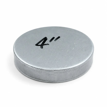 4 inch flat round pre-galvanized steel fence post cap side profile