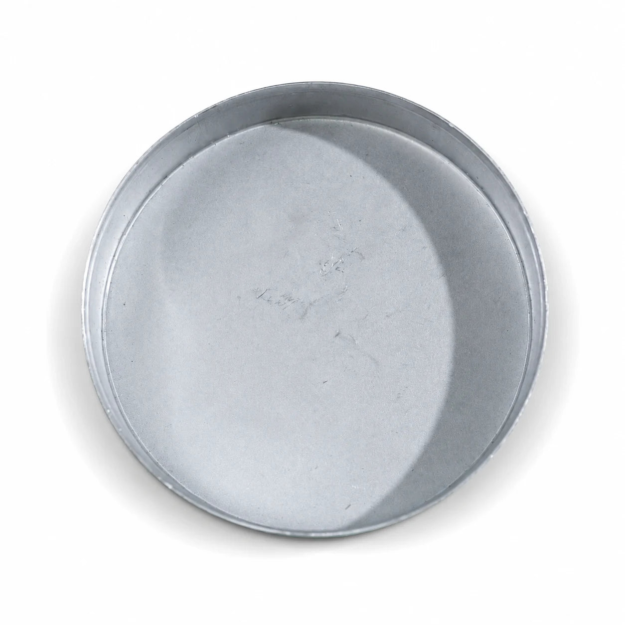 4 inch flat round pre-galvanized steel fence post cap underside fit view