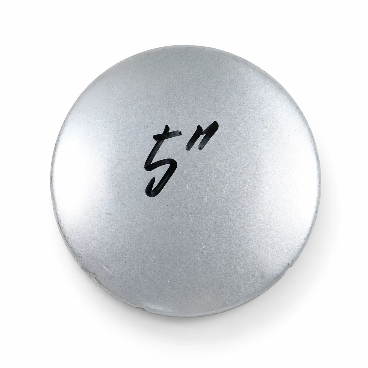 5 inch flat round pre-galvanized steel fence post cap top view
