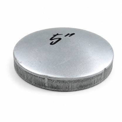 5 inch flat round pre-galvanized steel fence post cap side profile