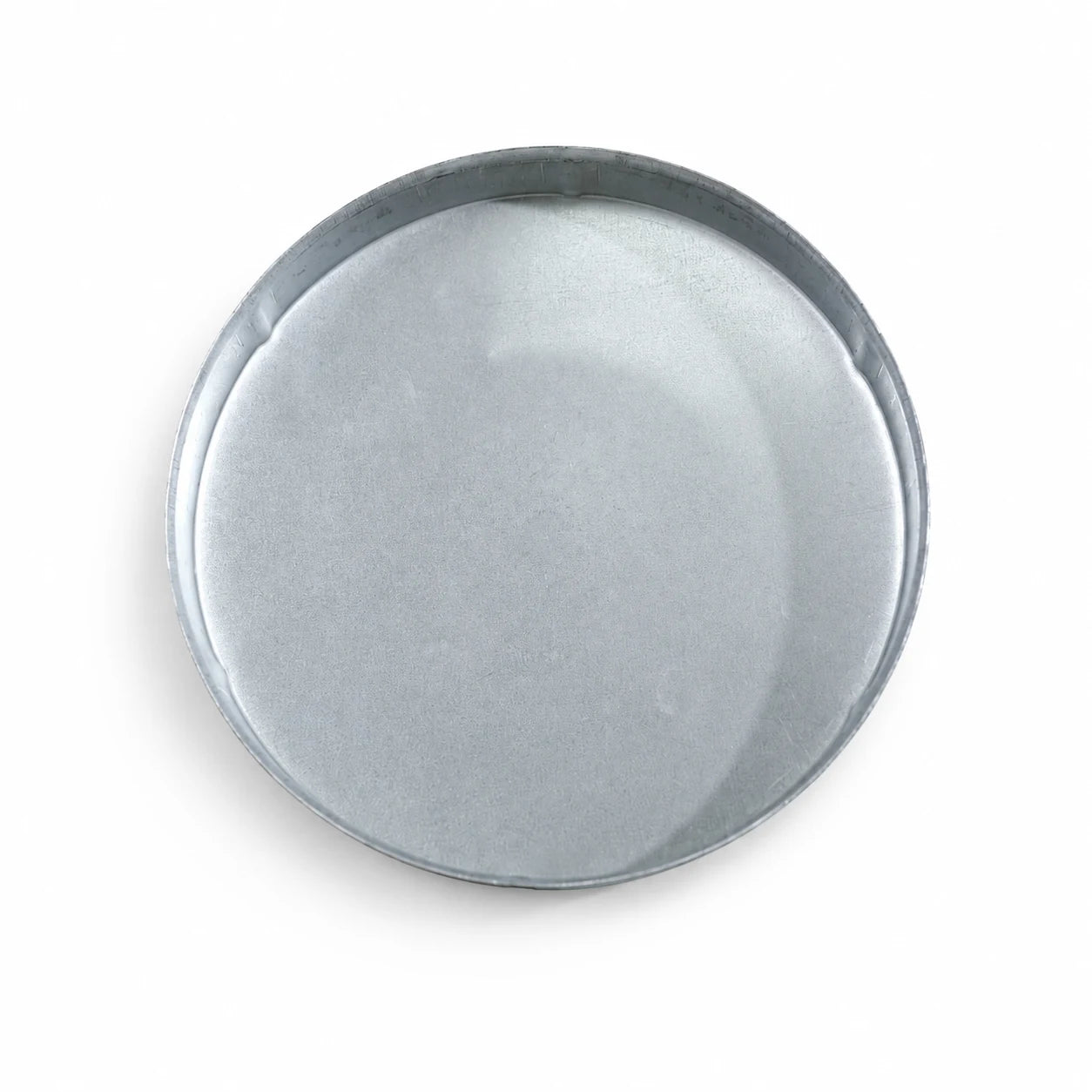 5 inch flat round pre-galvanized steel fence post cap underside fit view