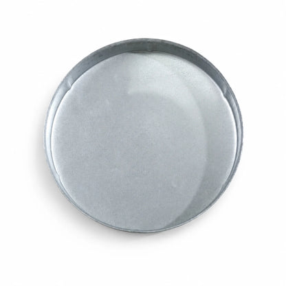 5 inch flat round pre-galvanized steel fence post cap underside fit view