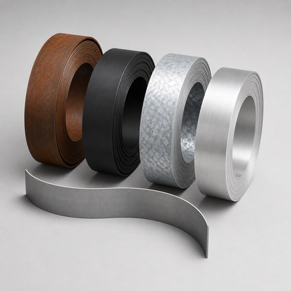 Flexible metal landscape edging rolls in corten black galvanized and aluminum finishes