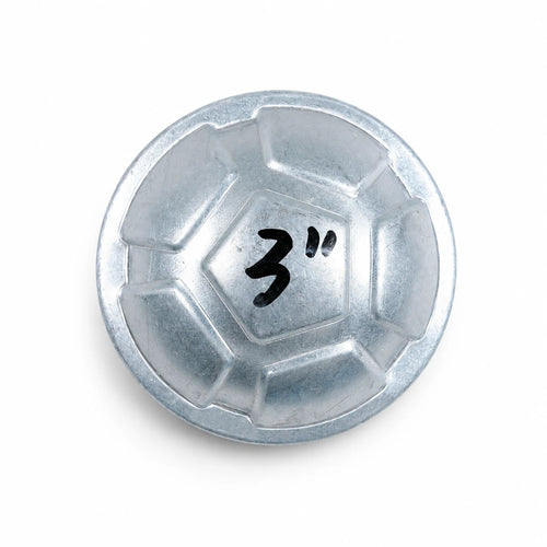 3" Heavy-Duty Decorative Soccer Pattern Round Dome Pre-Galvanized Steel Fence Post Cap - product image 1