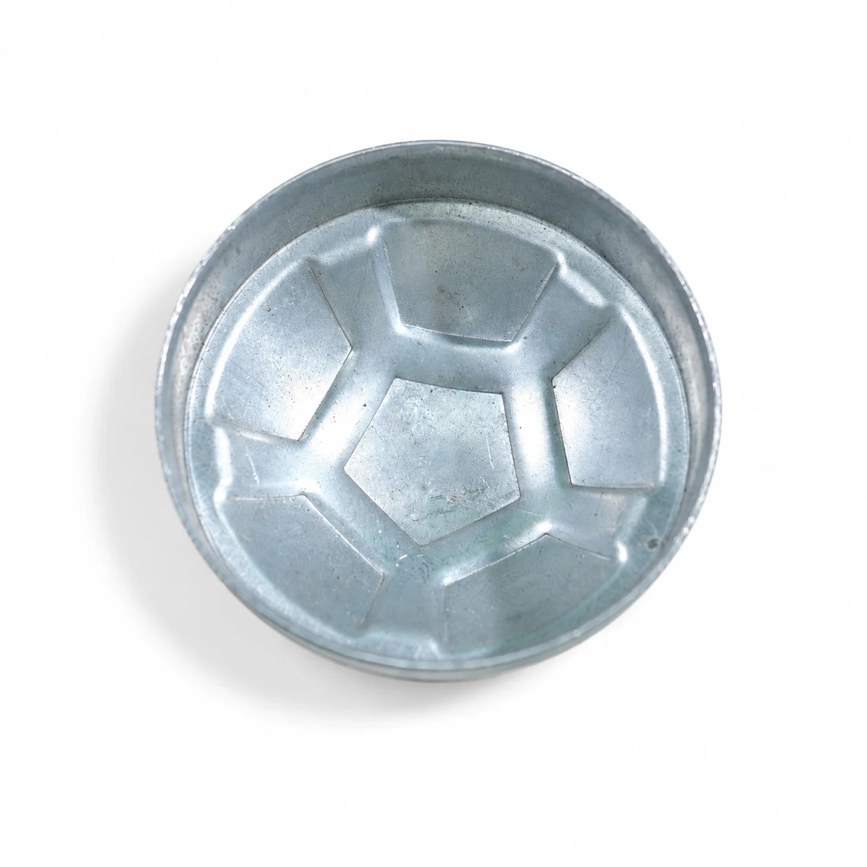 3" Heavy-Duty Decorative Soccer Pattern Round Dome Pre-Galvanized Steel Fence Post Cap - product image 3