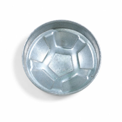 3" Heavy-Duty Decorative Soccer Pattern Round Dome Pre-Galvanized Steel Fence Post Cap - product image 3