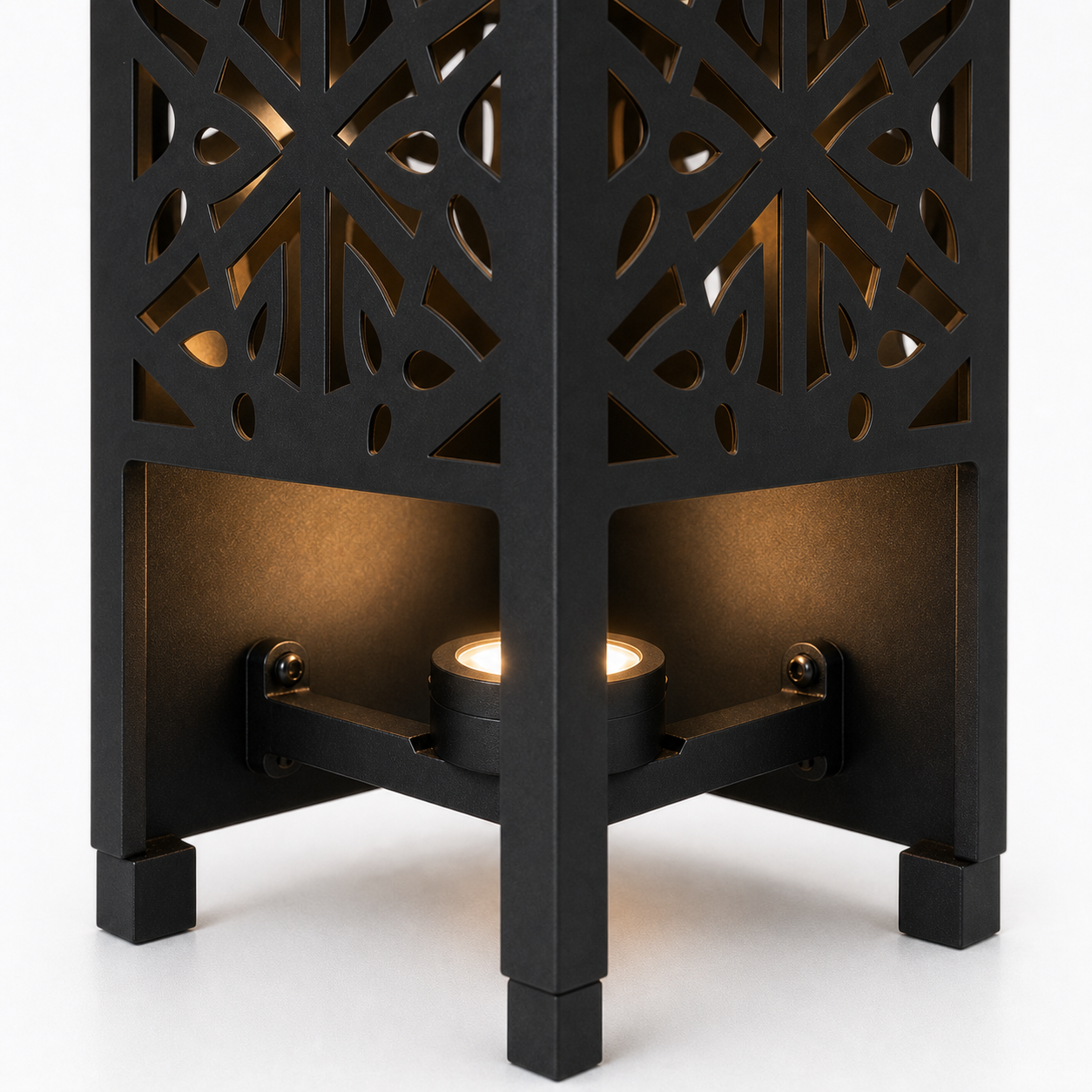 Design 007 bottom light bracket detail for metal garden light tower