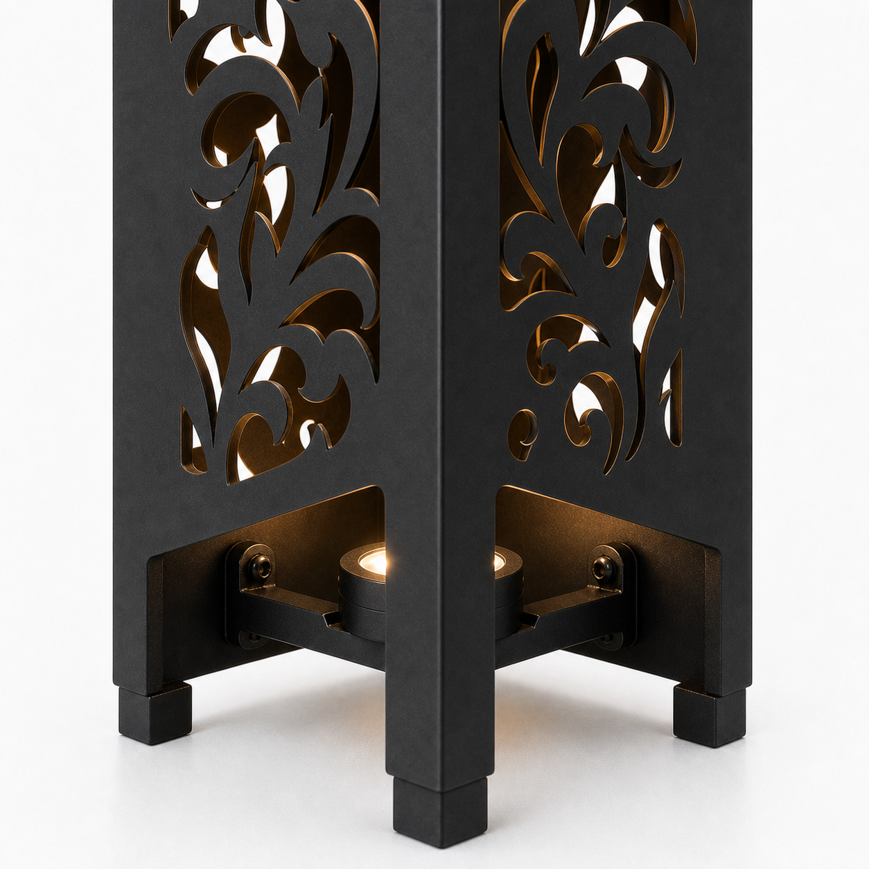 Design 101 bottom light bracket detail for metal garden light tower