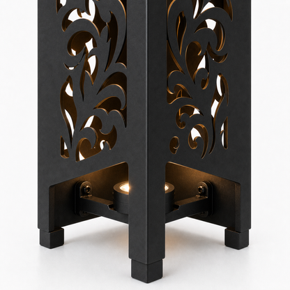 Design 101 bottom light bracket detail for metal garden light tower